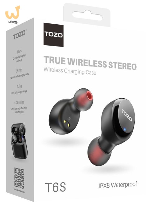 Słuchawki TWS TOZO T6S Black Słuchawki TWS TOZO T6S Black