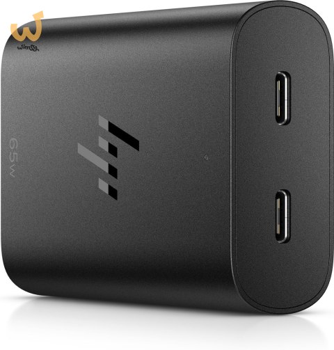 Zasilacz sieciowy HP 65W GaN Laptop Charger 2xUSB-C czarny 600Q7AA Zasilacz sieciowy HP 65W GaN Laptop Charger 2xUSB-C czarny 600Q7AA