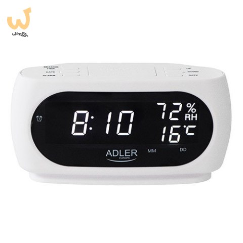 Budzik ADLER AD 1186 white