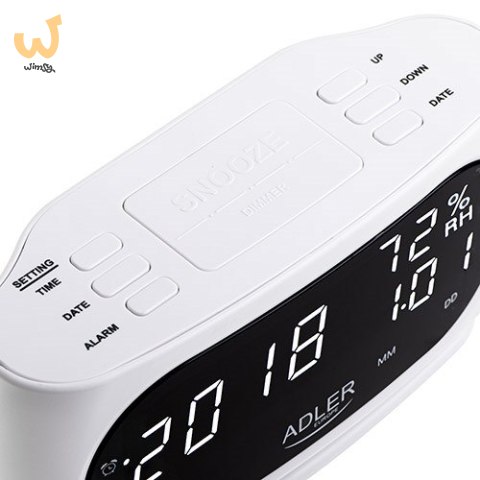 Budzik ADLER AD 1186 white Budzik ADLER AD 1186 white