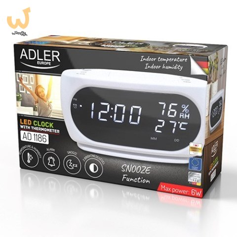 Budzik ADLER AD 1186 white Budzik ADLER AD 1186 white