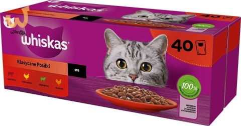 WHISKAS Saszetki drób,jagnię,woł dla kota 40x85g WHISKAS Saszetki drób,jagnię,woł dla kota 40x85g