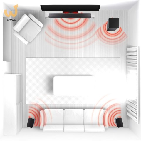 Soundbar JVC TH-E874B 5.1.2 Wireless Sub, Dolby A. Soundbar JVC TH-E874B 5.1.2 Wireless Sub, Dolby A.