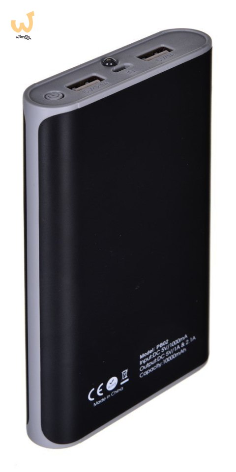Power Bank PB02 (10000mAh; microUSB, USB 2.0; kolor czarny) Power Bank PB02 (10000mAh; microUSB, USB 2.0; kolor czarny)