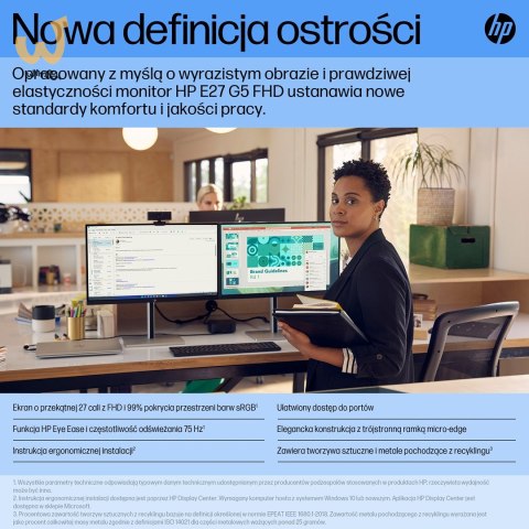 MONITOR HP LED 27" E27 G5 (6N4E2AA) (WYPRZEDAŻ) MONITOR HP LED 27" E27 G5 (6N4E2AA) (WYPRZEDAŻ)