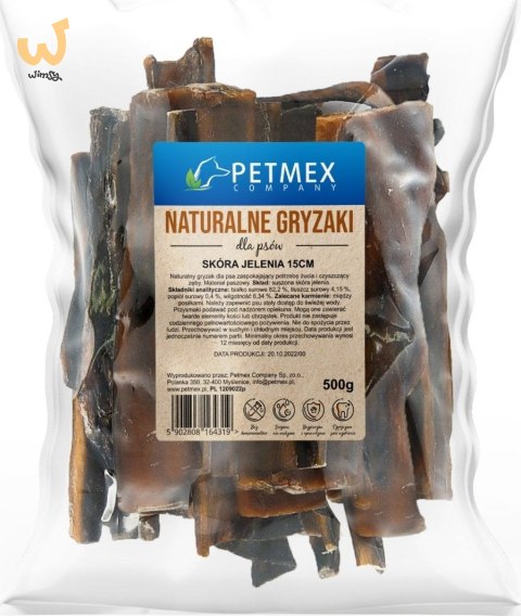 PETMEX Gryzak naturalny skóra z jelenia 500g PETMEX Gryzak naturalny skóra z jelenia 500g