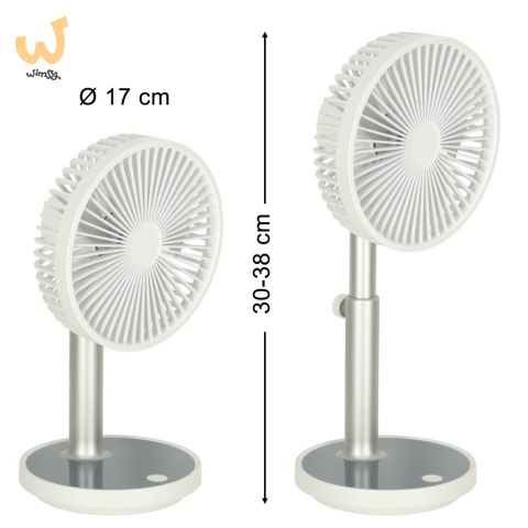 Wentylator wiatrak biurkowy bezprzewodowy 30cm biały Wentylator wiatrak biurkowy bezprzewodowy 30cm biały