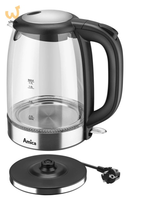 CZAJNIK AMICA SZKLANY KD 2050G INOX CZAJNIK AMICA SZKLANY KD 2050G INOX