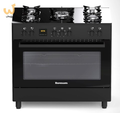 Kuchnia gazowo-elektryczna Ravanson KWGE-K90 GLASS black Kuchnia gazowo-elektryczna Ravanson KWGE-K90 GLASS black
