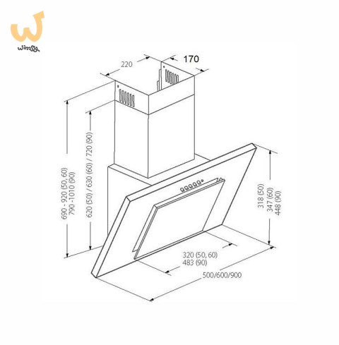 Okap AKPO WK-4 NERO 2.0 90 BIAŁY T450 Liniowy LED/Siłownik Okap AKPO WK-4 NERO 2.0 90 BIAŁY T450 Liniowy LED/Siłownik