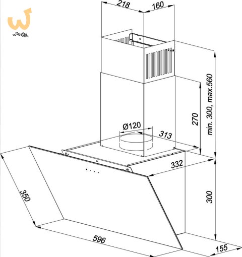 Okap MAAN Vertical Glass 60 czarny Okap MAAN Vertical Glass 60 czarny