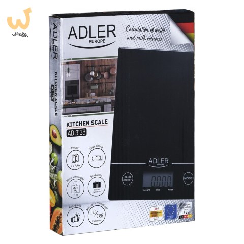 Waga kuchenna Adler AD 3138 czarna (kolor czarny) Waga kuchenna Adler AD 3138 czarna (kolor czarny)