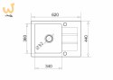 Czarny zlewozmywak granitowy Maidsinks 62x44 1B 1D karbon (Pyragranit; kolor czarny)