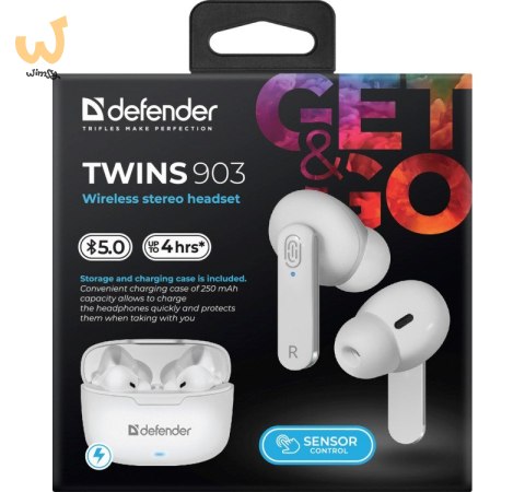 DEFENDER SŁUCHAWKI BLUETOOTH TWINS 903 DOUSZNE BIAŁE 63903 DEFENDER SŁUCHAWKI BLUETOOTH TWINS 903 DOUSZNE BIAŁE 63903