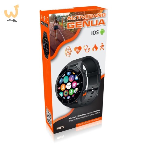 MEDIA-TECH SMARTBAND GENUA, FUNKCJA DZWONIENIA BLUETOOTH, POMAIAR CIŚNIENIA KRWI, PULSU I INNYCH PARAMETRÓW MT870 MEDIA-TECH SMARTBAND GENUA, FUNKCJA DZWONIENIA BLUETOOTH, POMAIAR CIŚNIENIA KRWI, PULSU I INNYCH PARAMETRÓW MT870