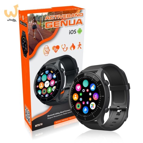 MEDIA-TECH SMARTBAND GENUA, FUNKCJA DZWONIENIA BLUETOOTH, POMAIAR CIŚNIENIA KRWI, PULSU I INNYCH PARAMETRÓW MT870 MEDIA-TECH SMARTBAND GENUA, FUNKCJA DZWONIENIA BLUETOOTH, POMAIAR CIŚNIENIA KRWI, PULSU I INNYCH PARAMETRÓW MT870