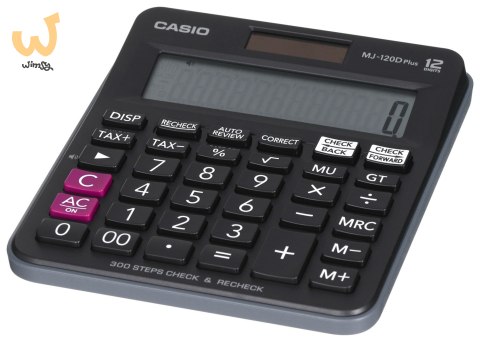 CASIO KALKULATOR BIUROWY MJ-120D PLUS CZARNY, 12 CYFROWY WYŚWIETLACZ CASIO KALKULATOR BIUROWY MJ-120D PLUS CZARNY, 12 CYFROWY WYŚWIETLACZ