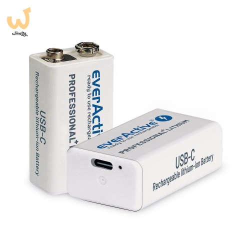 EVERACTIVE AKUMULATOREK 6F22/9V LI-ION 550 MAH Z USB TYP C EVHR22-550C EVERACTIVE AKUMULATOREK 6F22/9V LI-ION 550 MAH Z USB TYP C EVHR22-550C