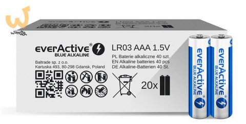 EVERACTIVE BATERIE ALKALICZNE AAA/LR03 LIMITED BLUE ALKALINE - 40 SZTUK ALEV03S2BK EVERACTIVE BATERIE ALKALICZNE AAA/LR03 LIMITED BLUE ALKALINE - 40 SZTUK ALEV03S2BK