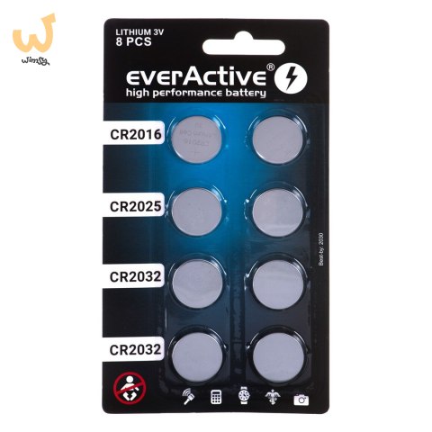 EVERACTIVE ZESTAW BATERII LITOWYCH, 4X CR2032; 2X CR2025; 2X CR2016 CRMIX8BL EVERACTIVE ZESTAW BATERII LITOWYCH, 4X CR2032; 2X CR2025; 2X CR2016 CRMIX8BL