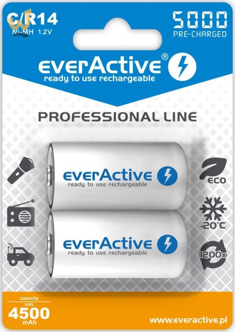 Zestaw akumulatorków everActive EVHRL14-5000 (5000mAh ; Ni-MH) Zestaw akumulatorków everActive EVHRL14-5000 (5000mAh ; Ni-MH)