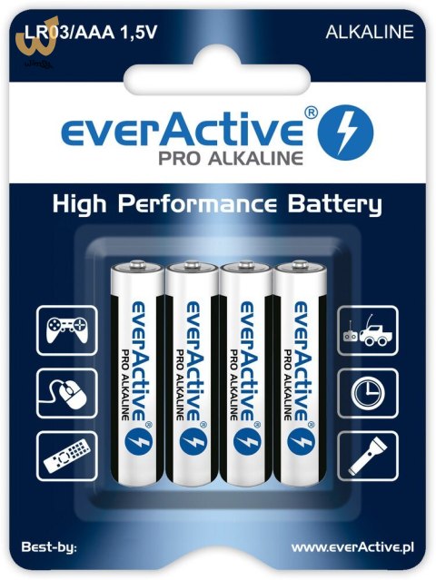 Zestaw baterii alkaliczne everActive LR034BLPA (x 4) Zestaw baterii alkaliczne everActive LR034BLPA (x 4)