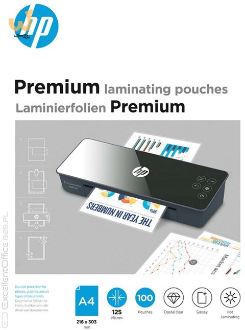 HP Folia laminacyjna PREMIUM A4 125 mic, 100 szt. HP Folia laminacyjna PREMIUM A4 125 mic, 100 szt.