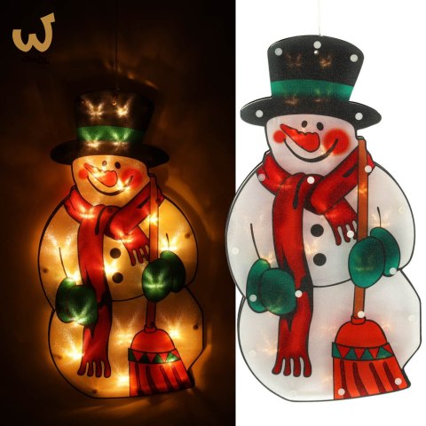 Lampki LED wisząca dekoracja okna świąteczna bałwan XXL 45cm Lampki LED wisząca dekoracja okna świąteczna bałwan XXL 45cm