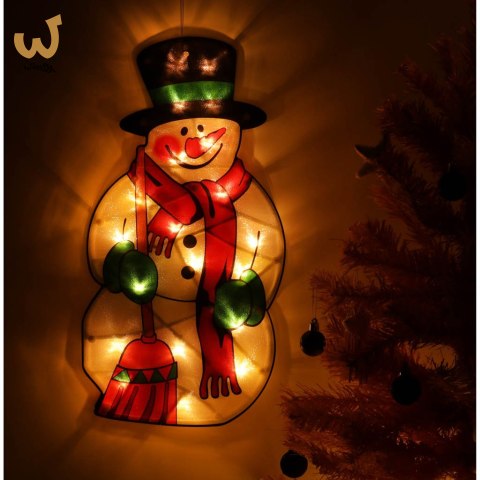 Lampki LED wisząca dekoracja okna świąteczna bałwan XXL 45cm Lampki LED wisząca dekoracja okna świąteczna bałwan XXL 45cm