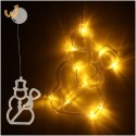 Lampki LED wisząca dekoracja świąteczna okna bałwanek 49cm przyssawka 10 LED