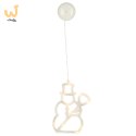Lampki LED wisząca dekoracja świąteczna okna bałwanek 49cm przyssawka 10 LED