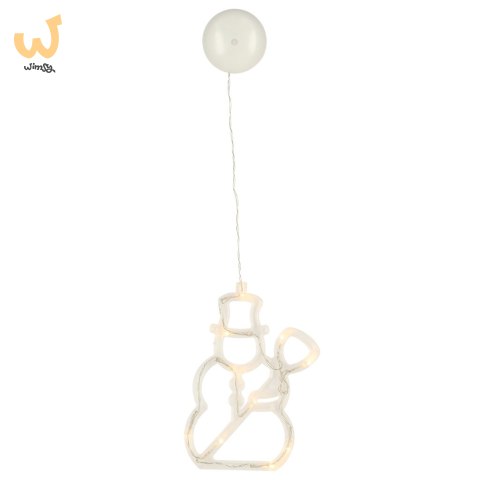 Lampki LED wisząca dekoracja świąteczna okna bałwanek 49cm przyssawka 10 LED Lampki LED wisząca dekoracja świąteczna okna bałwanek 49cm przyssawka 10 LED