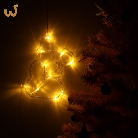 Lampki LED wisząca dekoracja świąteczna okna bałwanek 49cm przyssawka 10 LED Lampki LED wisząca dekoracja świąteczna okna bałwanek 49cm przyssawka 10 LED