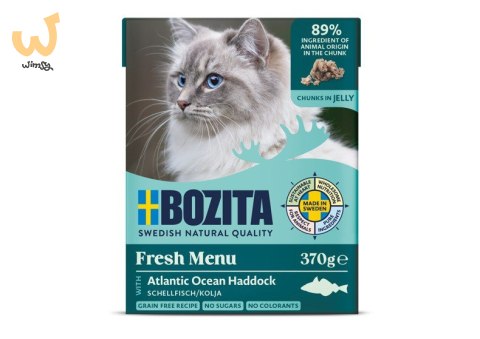 BOZITA Mięsne kawałki z łupaczem w galaretce 370g BOZITA Mięsne kawałki z łupaczem w galaretce 370g