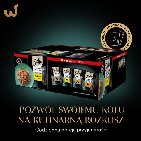 SHEBA Delicacy Drobiowe Smaki w galaretce - mokra karma dla kotów - 80x 85 g SHEBA Delicacy Drobiowe Smaki w galaretce - mokra karma dla kotów - 80x 85 g