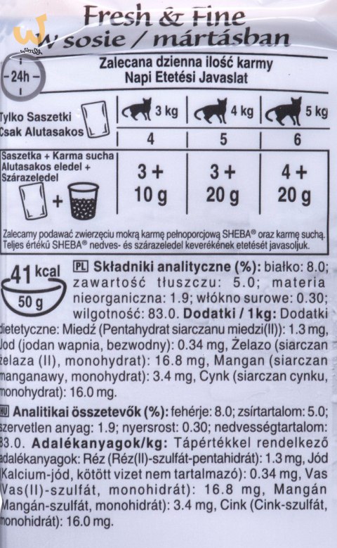 SHEBA Mini rybne dania w sosie - mokra karma dla kota - 6x50 g SHEBA Mini rybne dania w sosie - mokra karma dla kota - 6x50 g