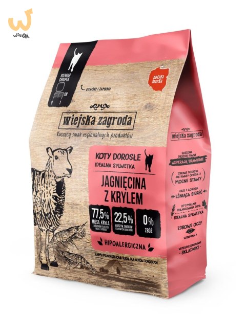 Wiejska Zagroda Jagnięcina z krylem - Sucha karma dla kota - 400g Wiejska Zagroda Jagnięcina z krylem - Sucha karma dla kota - 400g