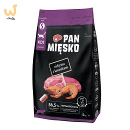 Pan Mięsko Karma sucha dla kota Cielęcina z krewetkami (dorosły) chrupki S 5kg