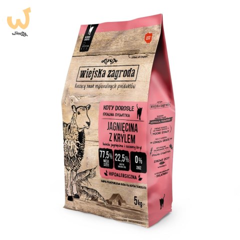 Wiejska Zagroda Jagnięcina z krylem dla kotów 5kg Wiejska Zagroda Jagnięcina z krylem dla kotów 5kg