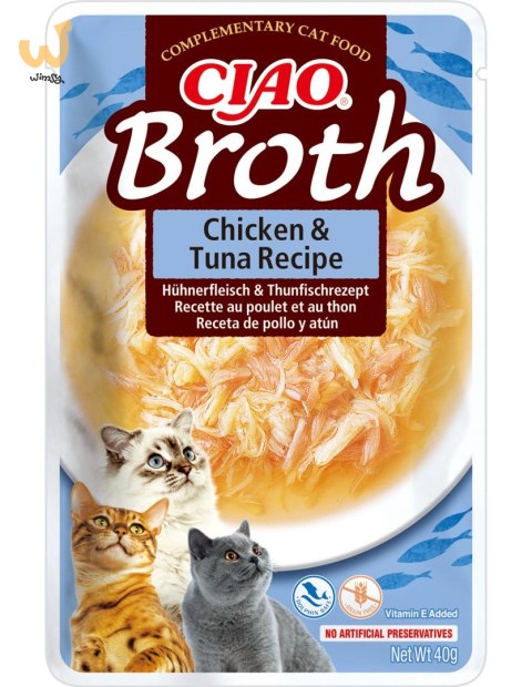 INABA CIAO Bulion o smaku kurczaka i tuńczyka 40g INABA CIAO Bulion o smaku kurczaka i tuńczyka 40g