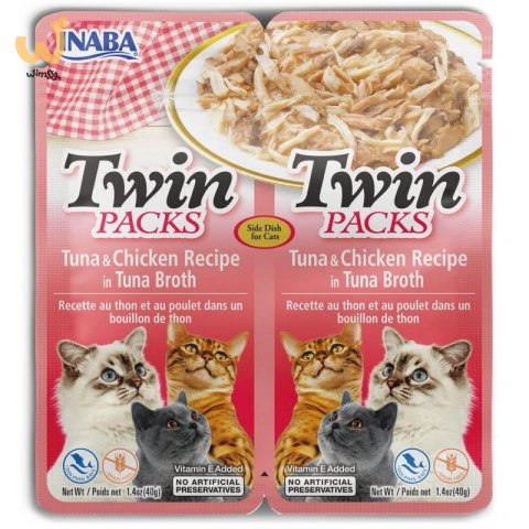 INABA Cat Twin Tuńczyk&Kurczak - Przysmak dla kotów - 2x40g INABA Cat Twin Tuńczyk&Kurczak - Przysmak dla kotów - 2x40g