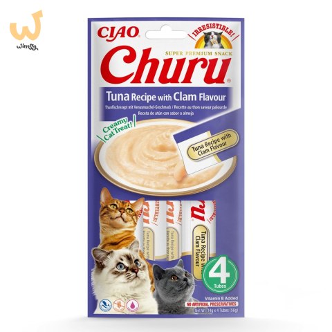INABA Churu Tuńczyk z małżami - przysmak dla kota - 4x14 g INABA Churu Tuńczyk z małżami - przysmak dla kota - 4x14 g