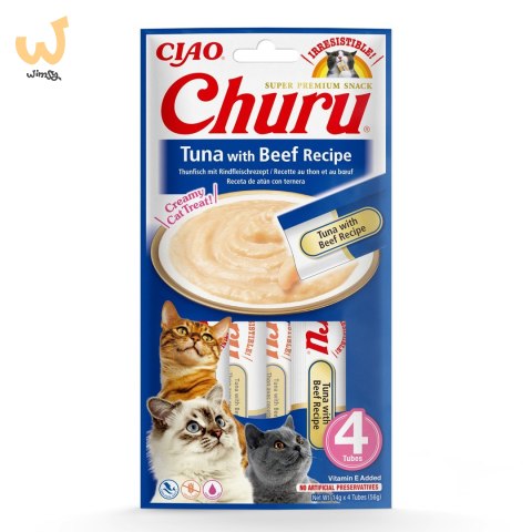 INABA Churu Tuńczyk z wołowiną - przysmak dla kota - 4x14 g INABA Churu Tuńczyk z wołowiną - przysmak dla kota - 4x14 g