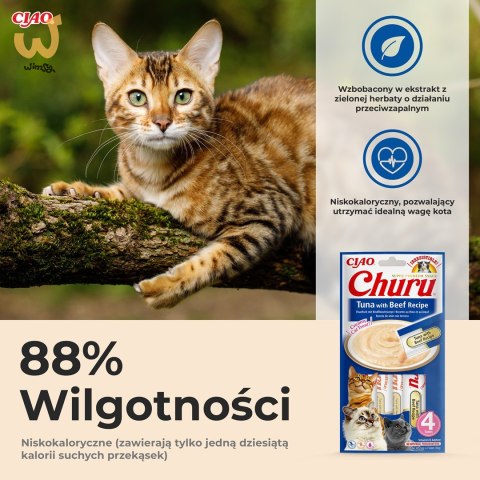 INABA Churu Tuńczyk z wołowiną - przysmak dla kota - 4x14 g INABA Churu Tuńczyk z wołowiną - przysmak dla kota - 4x14 g