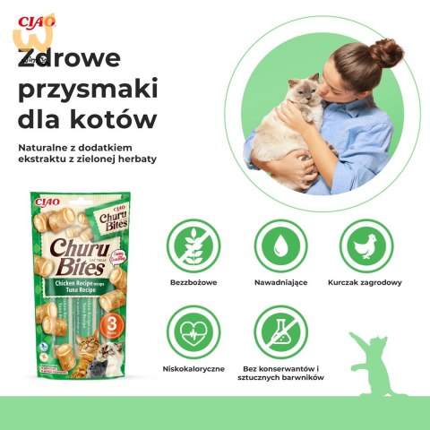 Przysmak CHURU Bites Tuńczyk&kurczak dla kota 3x10g Przysmak CHURU Bites Tuńczyk&kurczak dla kota 3x10g