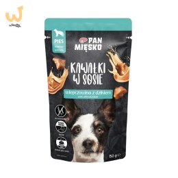 PAN MIĘSKO Kawałki w sosie Wieprzowina z dzikiem (dorosły) - Karma mokra dla psa - 150g