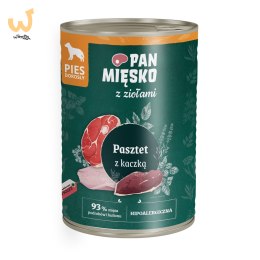 Pan Mięsko z Ziołami Pasztet z kaczką (dorosły) - karma mokra dla psów - 400g