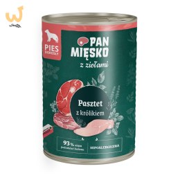 Pan Mięsko z Ziołami Pasztet z królikiem (dorosły) - karma mokra dla psów - 400g
