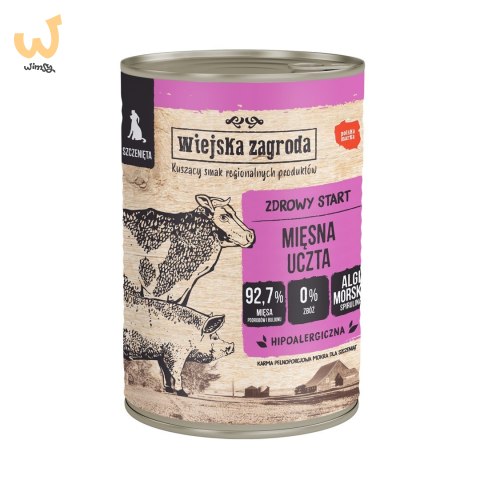 Wiejska Zagroda dla szczeniąt Mięsna uczta 400g Wiejska Zagroda dla szczeniąt Mięsna uczta 400g