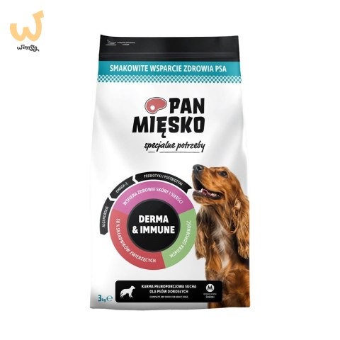 PAN MIĘSKO Specjalne potrzeby Derma & Immune (dorosły) chrupki M - Karma sucha dla psa - 3kg PAN MIĘSKO Specjalne potrzeby Derma & Immune (dorosły) chrupki M - Karma sucha dla psa - 3kg